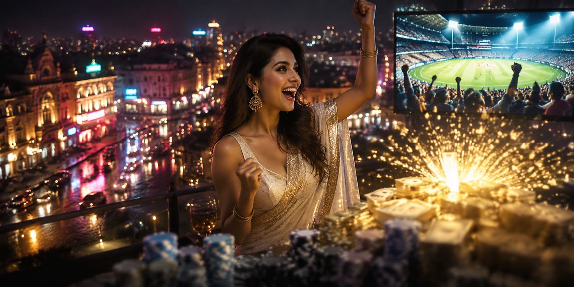 Indian cricket fans enjoying IPL match Crowd cheering during IPL cricket match in India